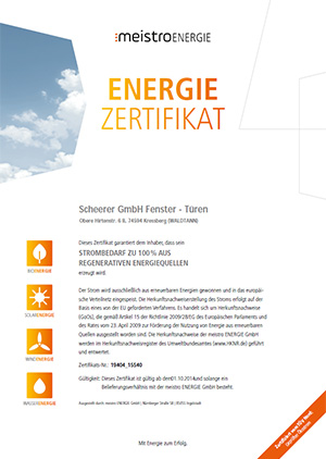 Meistro-Energie-Zertifikat